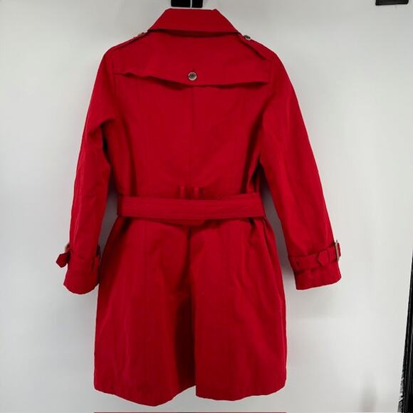 Pendleton Womens S Waterproof Belted Trench Jacket Red Longline Plaid Lined - Picture 2 of 13